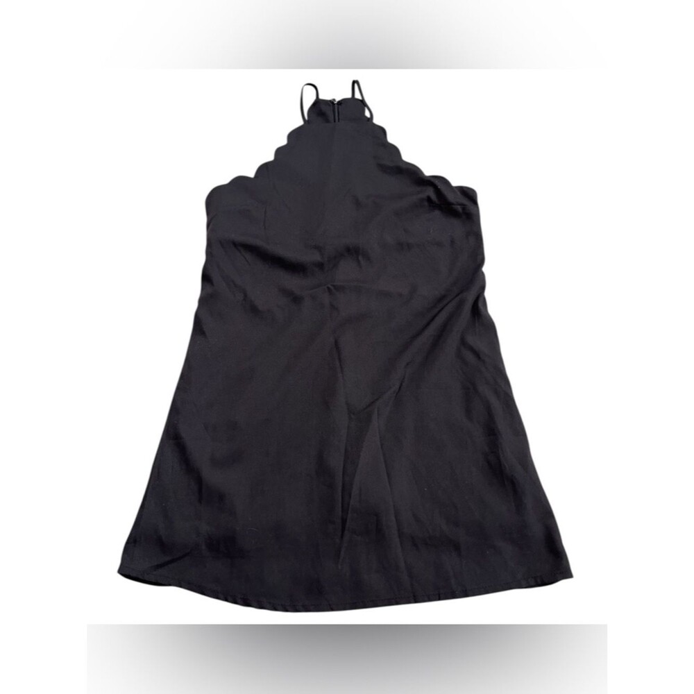Lulus Scalloped Halter Top Mini Dress Black Size S Women
